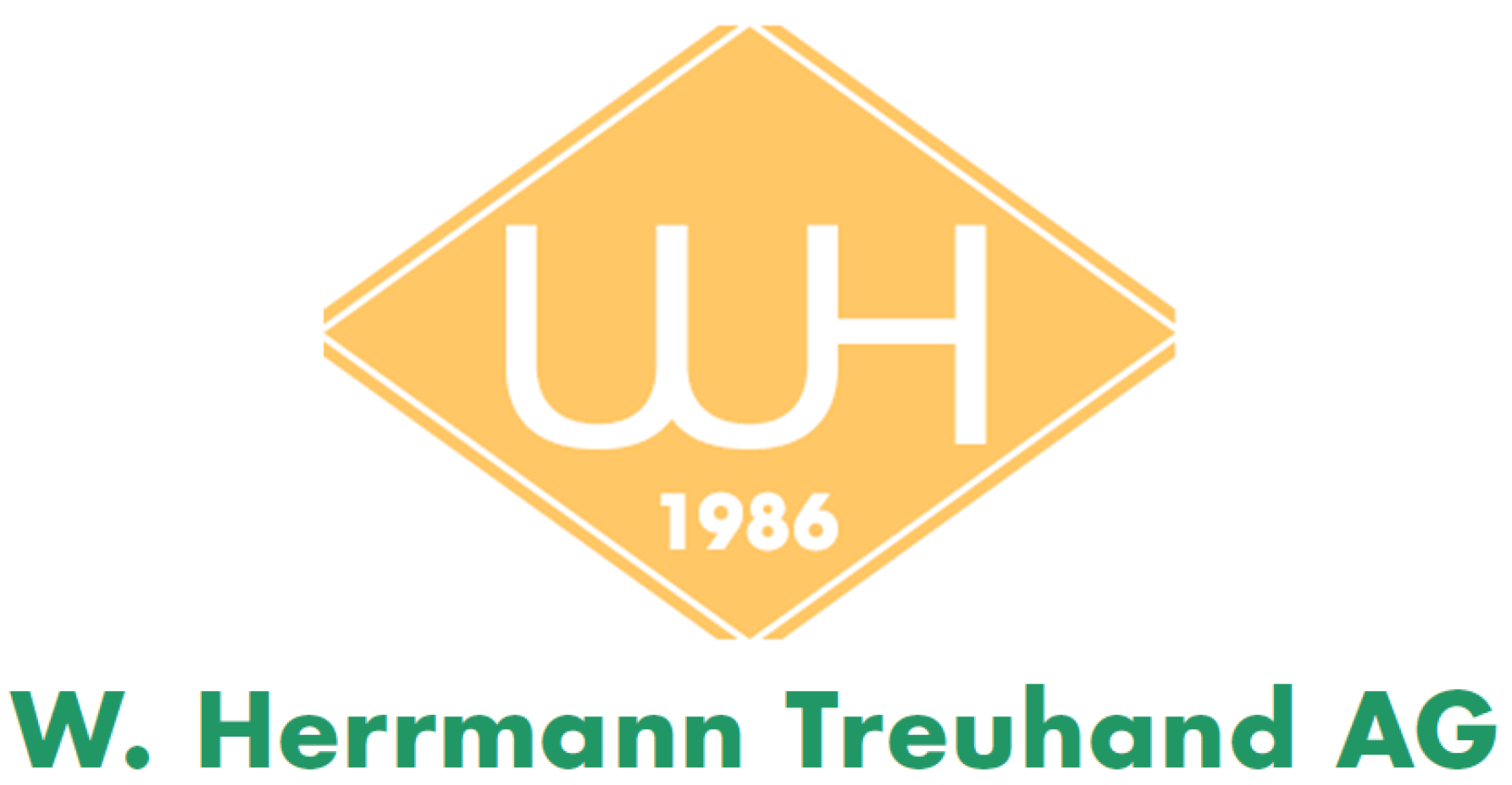 Logo von der W. Herrmann Treuhand AG in den Farben gelb und grün